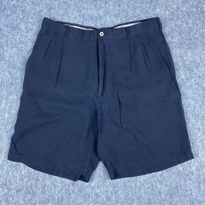 Luau Men's Shorts 100% Finest Silk Pleated Black 8" Inseam Lightweight Size 34